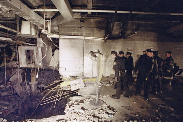 Damage beneath the World Trade Center after the 1993 truck bombing